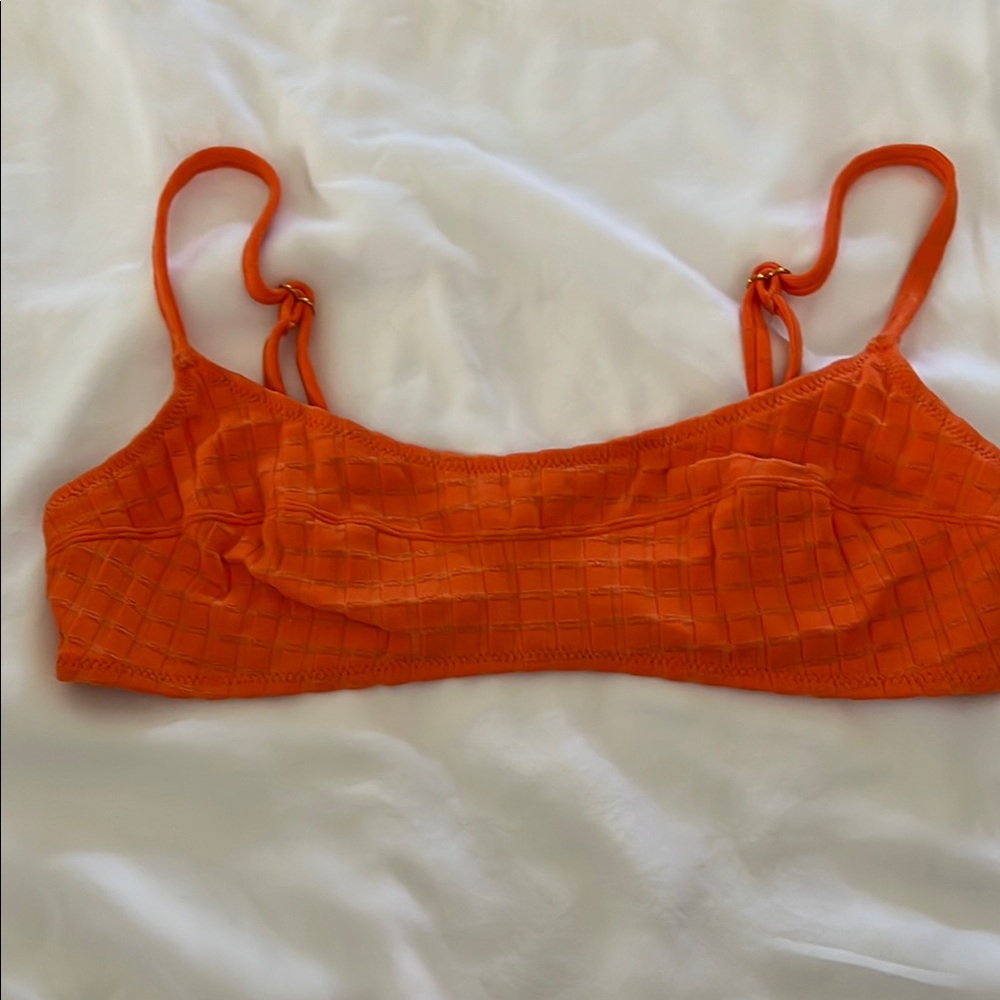 SOLID & STRIPED Orange Bandeau Swimwear Top